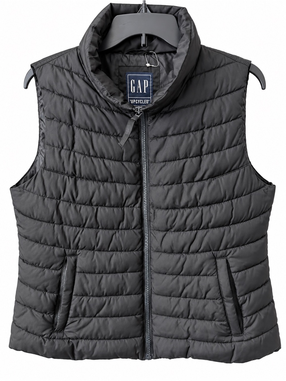 GAP Upcycled Lightweight Puffer Vest Black PrimaLoft Water Resistant L